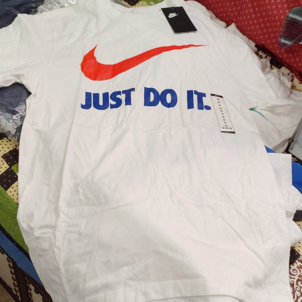 Men's Tshirt Just Do It White Tee Swoosh